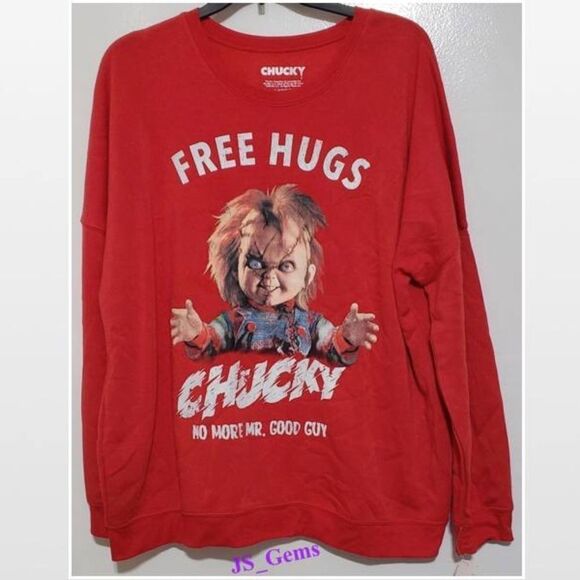 New Chucky Red Sweatshirt Graphic Print Top - Picture 1 of 9